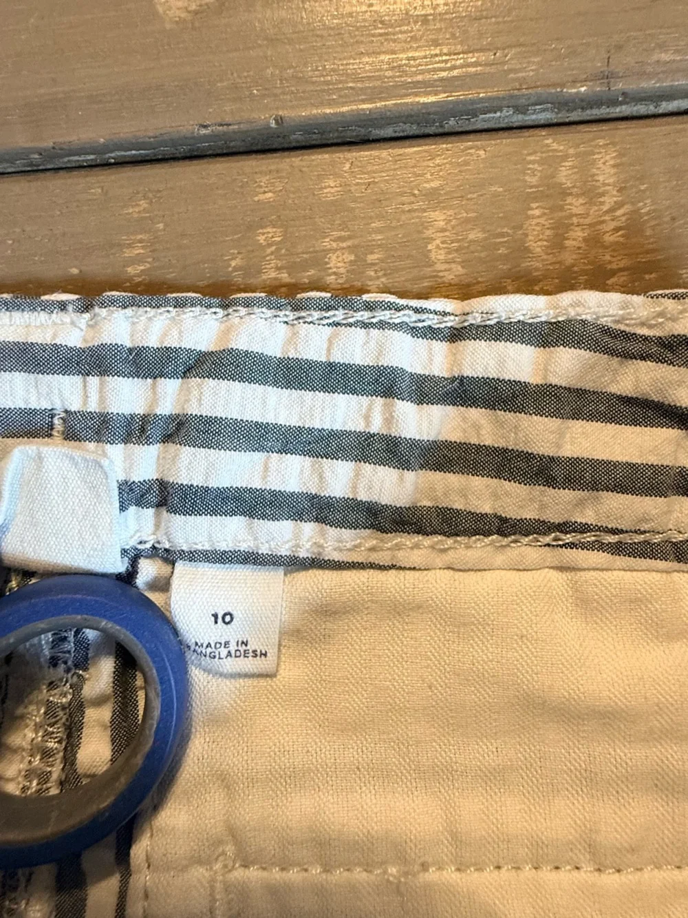 Gap Kids Blue White Seersucker Striped Pull-On‎ Shorts Elastic Waist Cotton Boys